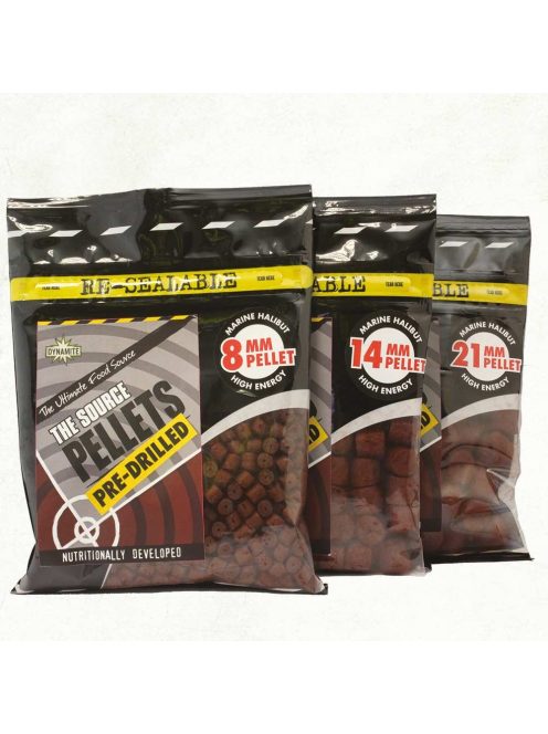 Dynamite Baits pellet Source Pellets (fúrt) - 14mm Pre Drilled - 350g