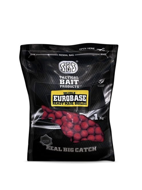 SBS Soluble-Oldódó EuroBase Ready-Made Boilies - Strawberry Jam (eperkrém) - 20mm - 1kg